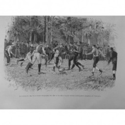 1890 I FOOTBALL MATCH BOIS-DE-BOULOGNE COLLEGIEN VICTOIRE LYCEE JANSON