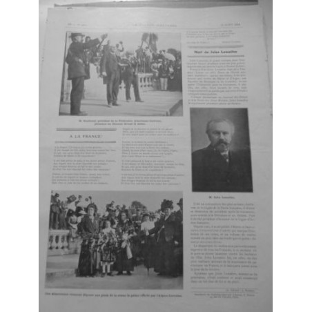 1914 FI ALSACE LORRAINE SANSBOEUF DISCOURS JULE LEMAITRE PORTRAIT