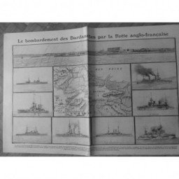 1915 02 DARDANELLES BOMBARDEMENT FLOTTE ANGLO-FRANCAISE CUIRASSE CÔTES ASIE