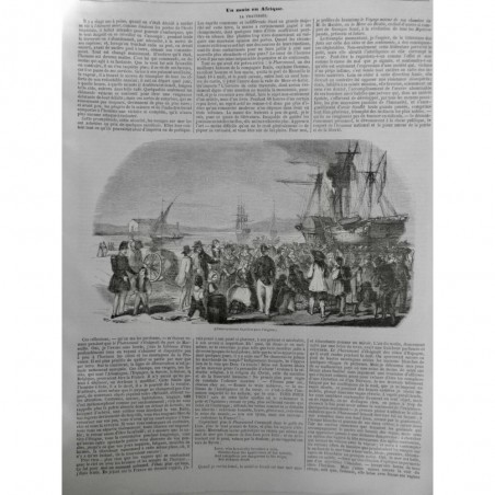 1846 I BATEAU PHARAMOND BAZIN DAUMAS TRAVERSEE EMBARQUEMENT COLON ALGERIE