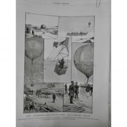 1890 UI TOULON MANOEUVRE AEROSTATIQUE MARINE LAGOUBRAN RIEUNIER