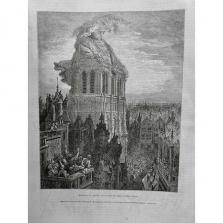 1872 I RABELAIS OEUVRES GARGANTUA REPOS TOUR EGLISE NOTRE-DAAME DESSIN DORÉ