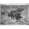 1872 I FRONTIERE JURA DOUANE CONTREBANDIER MONTAGNE POSTE GARDE PISTE TRACE