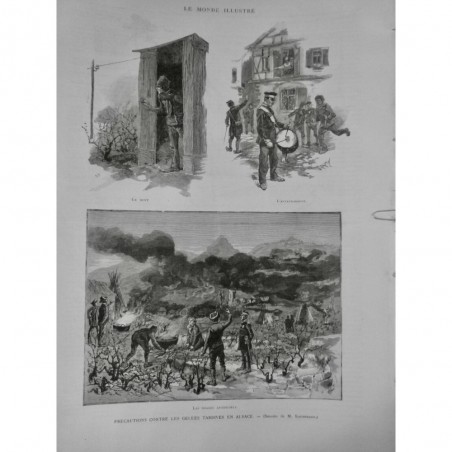 1890 MI ALSACE GELLE TARDIVE PRECAUTION GUET AVERTISSEMENT FEU FUMEE KAUFFMANN