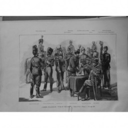 1892 UI ARMEE HOLLANDAISE UNIFORMES TYPES DESSIN CARREY