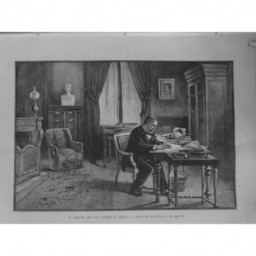 1892 UI PASTEUR CABINET TRAVAIL RECHERCHE DECOUVERTE DESSIN GSELL