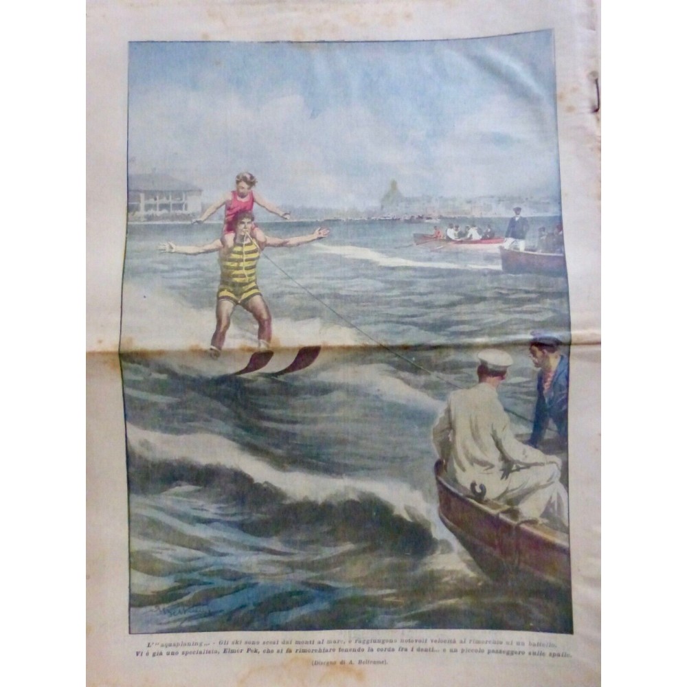 1925 DC SPORT ELMER PEK SKIEUR NAUTIQUE BARQUE CORDE ENFANT EPAULE