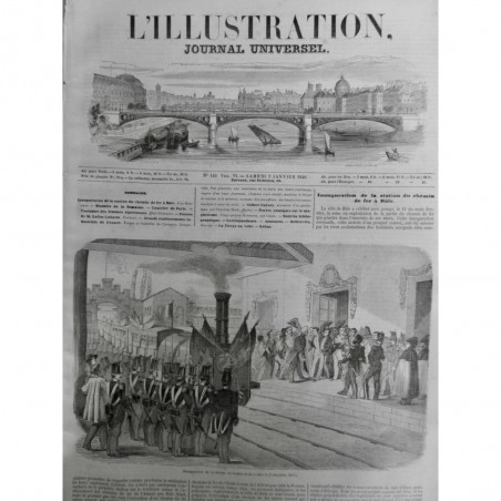 1846 I CHEMIN FER BÂLE TRAIN LOCOMOTIVE GARE PROJET SUISSE PERCEE HAUENSTEIN