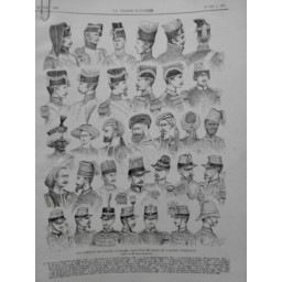 1888 FI BONNET POLICE TURBANS CALOTTES KEPIS ARMEE FRANCAISE TYPE FORME BRESSLER