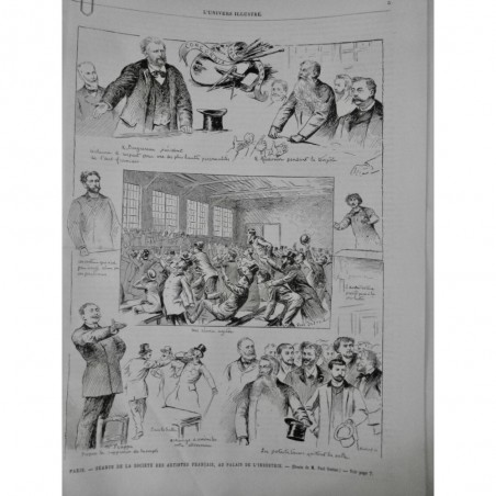 1890 UI PARIS SEANCE ARTISTE FRANCAIS PALAIS INDUSTRIE DESSIN DESTEZ