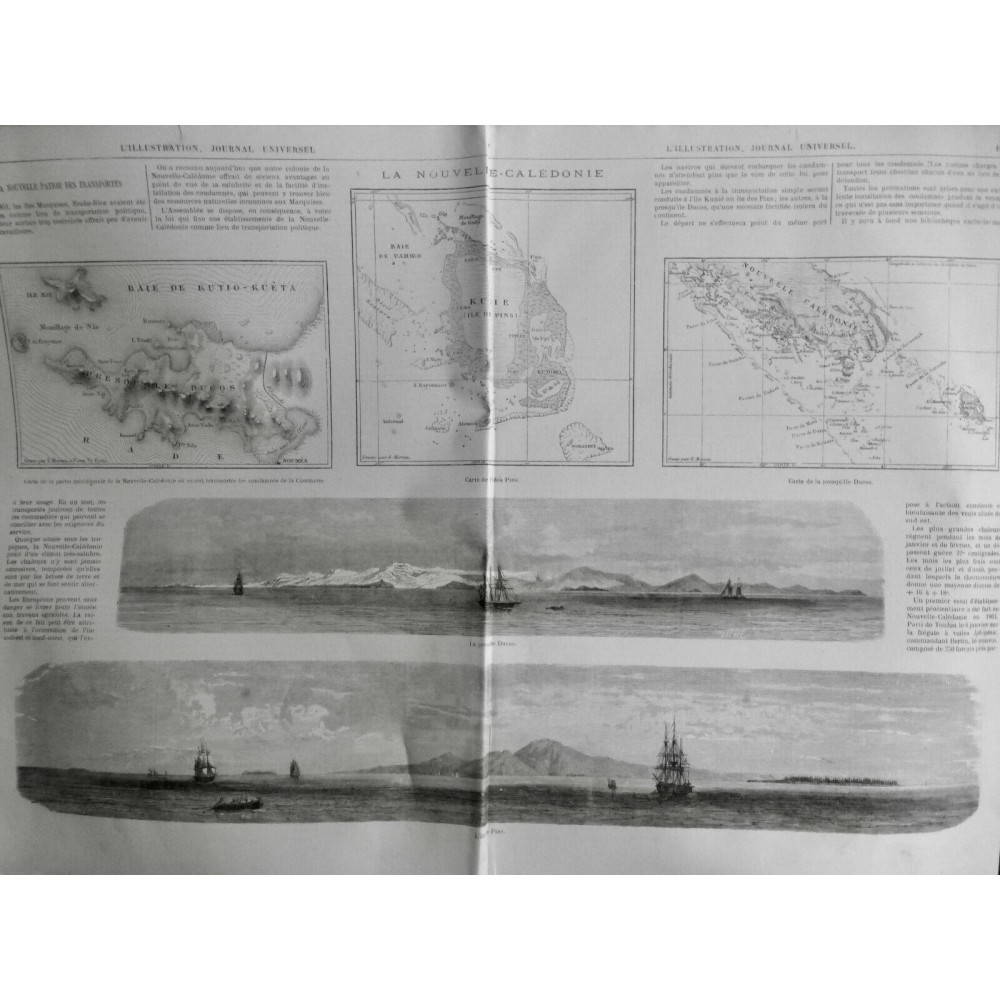 1872 I CALEDONIE INSTALLATION CONDAMNE COMMUNE RESOURCE NATURELLE CARTE ILE PINS