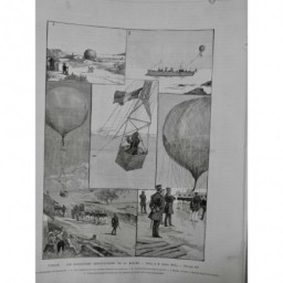 1890 UI TOULON MANOEUVRE AEROSTATIQUE MARINE ASCENSION MER RIEUNIER CORDE