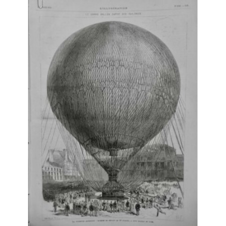 1878 I GRAND BALLON CAPTIF TUILERIES ASCENSION DEPART