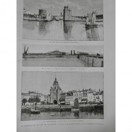 1890 MI LA ROCHELLE PORT LA PALLICE PASSERELLE ENCEINTE FORTIFIEE