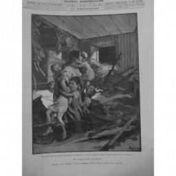 1892 MI AVALANCHE CATASTROPHE ST-GERVAIS-LES-BAINS FEMME ENFANT SAUVETAGE