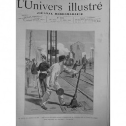 1891 UI GREVE CHEMIN FER SOLDAT GENIE MANOEUVRE AIGUILLAGE LIGNE RAIL DESTEZ