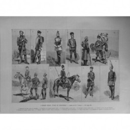 1891 UI ARMEE RUSSE UNIFORMES TYPES INFANTERIE GRENADIER CHASSEUR HUSSARD CARREY