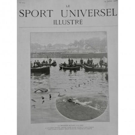 1908 SUI NATATION TRAVERSEE PARIS NAGE BILLINGTON