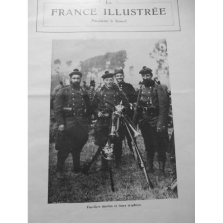 1914 FI GUERRE SOLDAT FUSILIERS MARINS TROPHEES CASQUE FUSIL CLAIRON