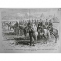 1881 MI ARMEE FRANCAISE REVUE LONGCHAMP NOUVEL UNIFORME CHASSEUR ESCORTE