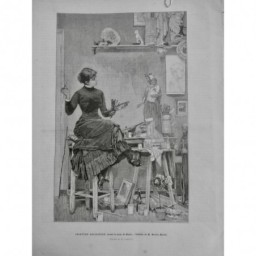 1883 MI FEMME PEINTRE SCULPTUER PEINTURE RELIGIEUSE