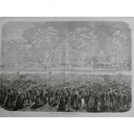 1861 I FEU ARTIFICE CHAMP MARS 15 AOUT ILLUMINATION JEU LUMIERE