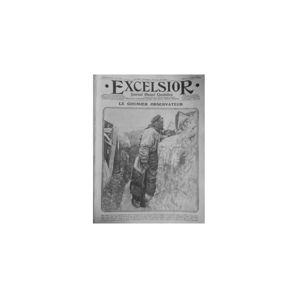 1915 E OCTOBRE GUERRE TRANCHEE GOUMIER OBSERVATEUR