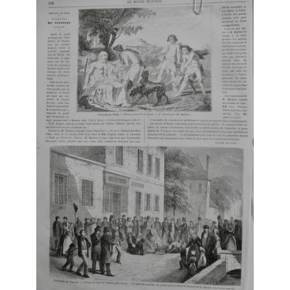 1864 MI ULYSSE ODYSSEE TROIE HOMERE ILE SYROS ROME PRIX PEINTURE MAILLART