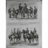 1869 I ARMEE UNIFORME MILITAIRE ROUMAIN CAVALERIE INFANTERIE ARTILLERIE