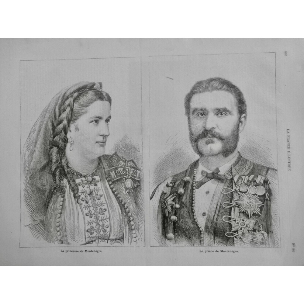 1876 MONTENEGRO PRINCE PRINCESSE PORTRAITS