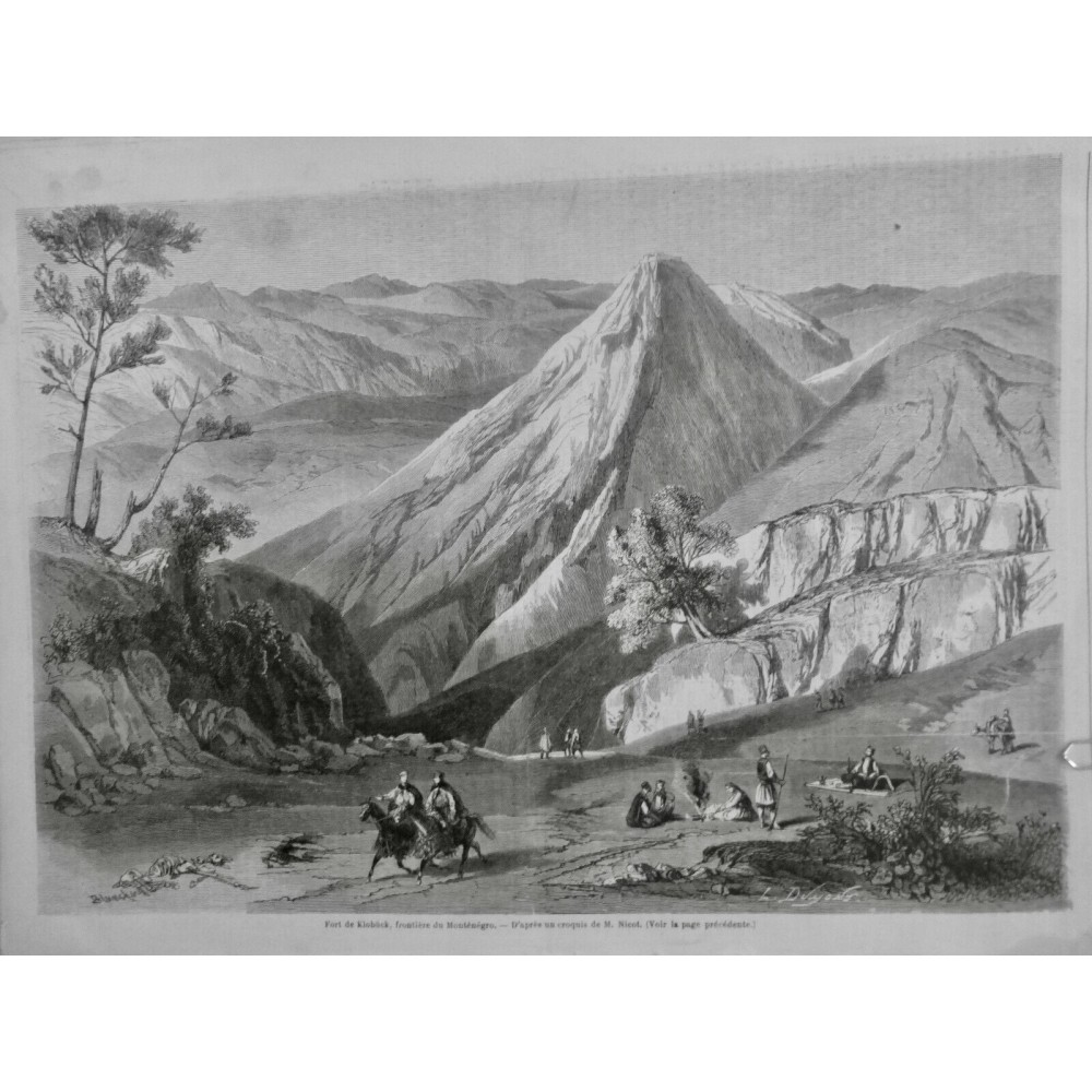 1861 MONTENEGRO FORT KLOBÜCK FRONTIERE CHAINE MONTAGNE