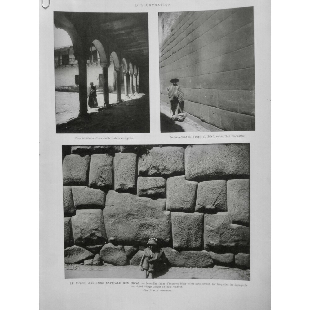 1921 I CUZCO CAPITALE INCAS MURAILLE BLOC PIERRE MAISON TEMPLE SOLEIL MONASTERE