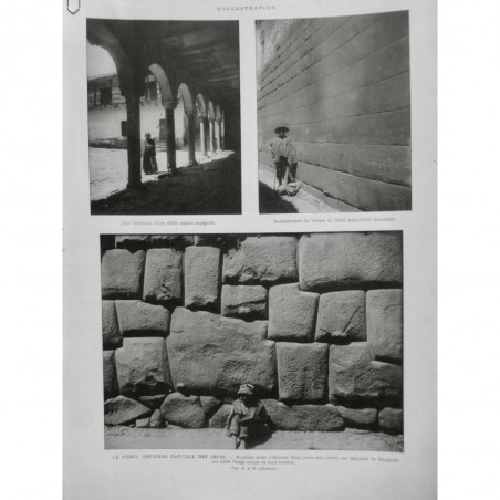 1921 I CUZCO CAPITALE INCAS MURAILLE BLOC PIERRE MAISON TEMPLE SOLEIL MONASTERE