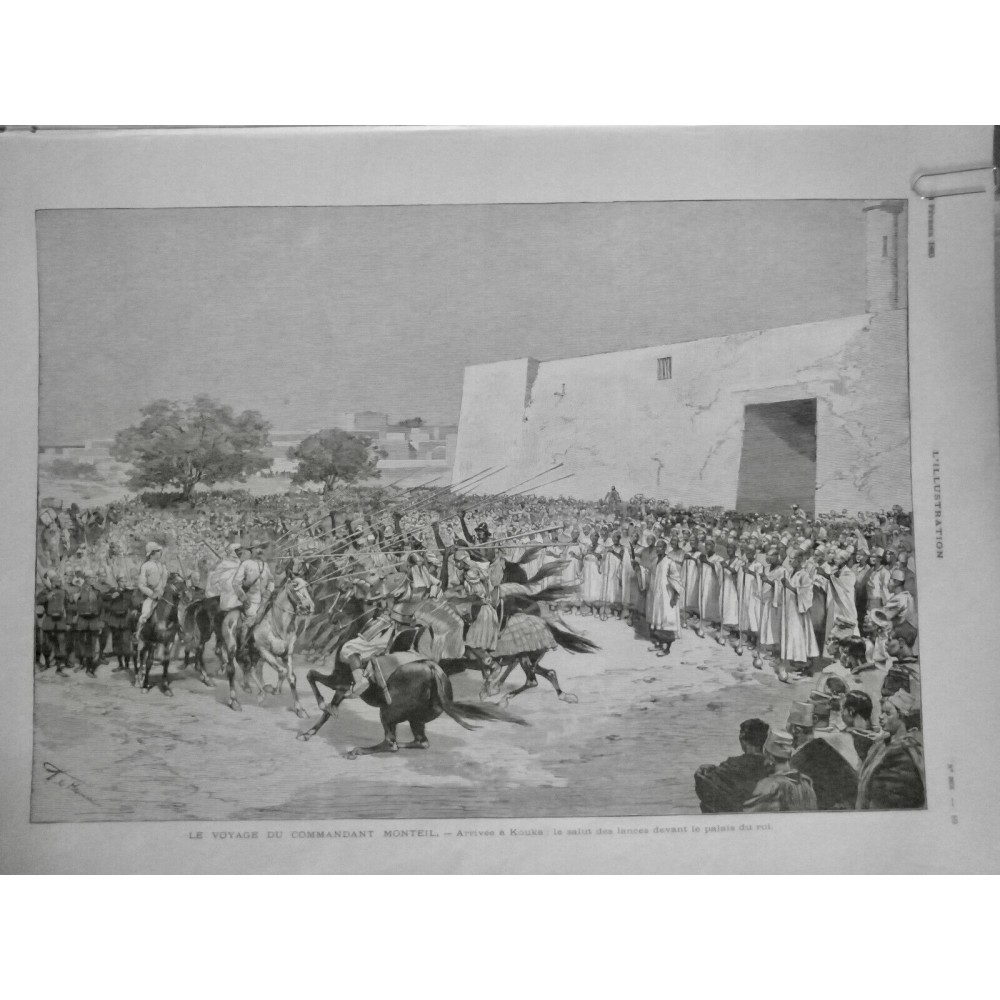 1893 I MONTEIL COMMANDANT VOYAGE KOUKA ARRIVEE SALUT LANCE ROI PALAIS