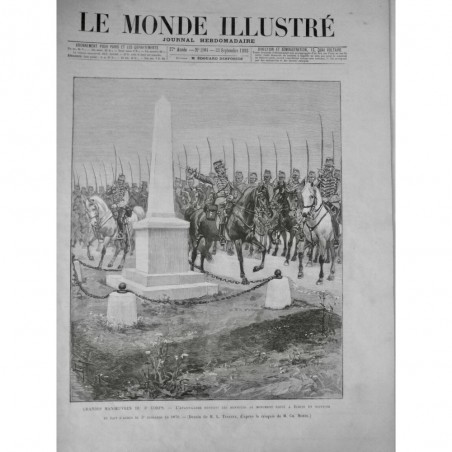 1893 MI GRANDES MANOEUVRES AVANT GARDE HONNEUR MONUMENT ECOUIS HUSSARD