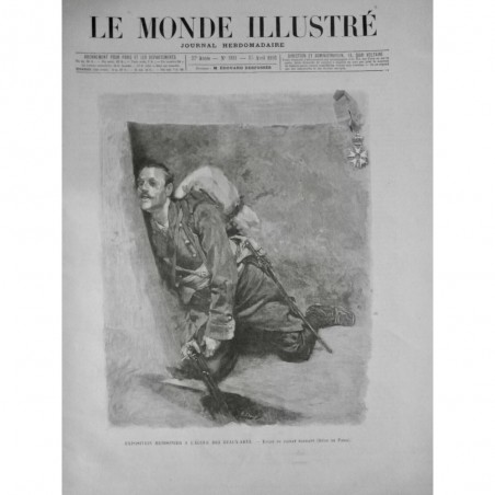 1893 MI MEISSONIER EXPOSITION ECOLE BEAUX-ARTS ETUDE SOLDANT MOURANT