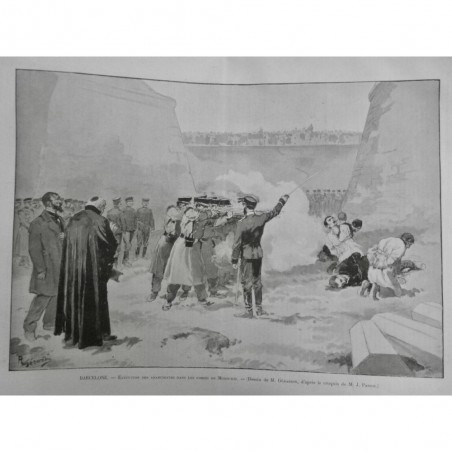 1897 MI BARCELONE EXECUTION ANACHISTE FOSSÉ MONJUICH