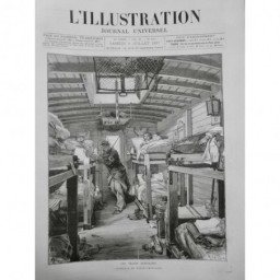 1887 I CHEMIN FER TRAIN SANITAIRE COUCHETTE BLESSÉ