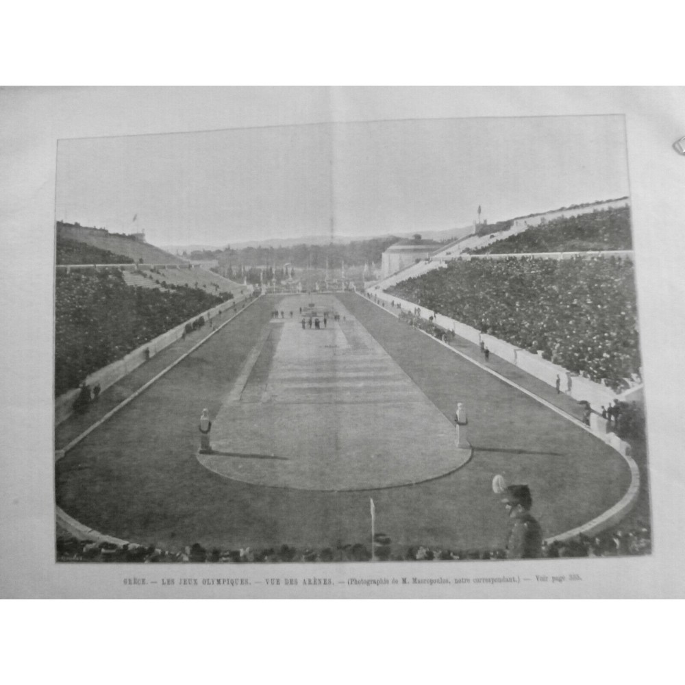 1896 UI GRECE JEUX OLYMPIQUES STADE ARENE REINE OLGA ROI SERBIE ROI DUC GEORGES