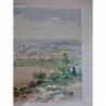 1893 MI TOULON PANORAMA VILLE PORT RADE AQUARELLE STECK