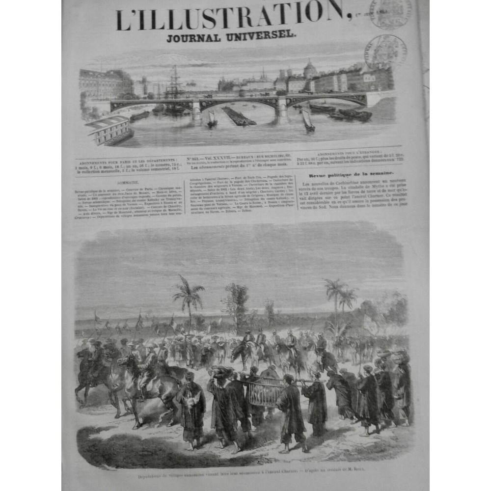 1851 I VIETNAM DEPUTATION VILLAGE ANNAMITE SOUMISSION CHARNER