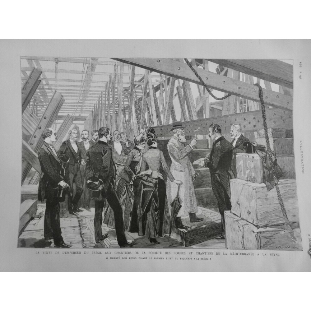 1887 I CHANTIER NAVAL EMPEREUR BRESIL DOM PEDRO RIVET PAQUEBOT