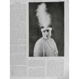 1921 MI THEATRE RENAISSANCE ZAZA CORA LAPARCERIE COMEDIENNE PORTRAIT