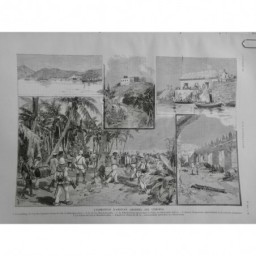 1887 I COMORES EXPEDITION ANJOUAN BAIE PATSY ESCADRE FRANCAISE