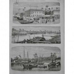 1864 I VIETNAM SAÏGON PONT TOURNANT CHATAIN CONSTRUCTION