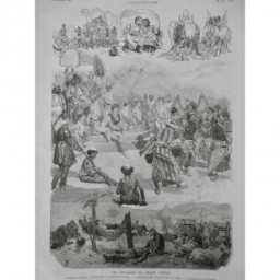 1887 I CIRQUE D'HIVER CEYLANAIS CORTEGE NAIN FÊTE RAJAH CAMPEMENT