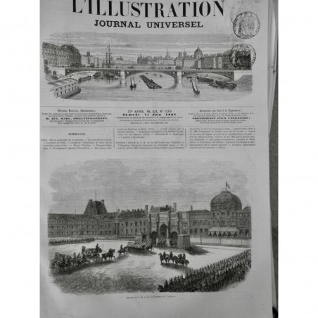 1867 I ROI PRUSSE ARRIVEE TUILERIES TROUPE CAROSSE