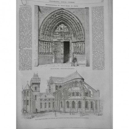 1851 I NOTRE DAME PARIS CATHEDRALE RESTAURATION CCHOEUR ARCHEVECHE