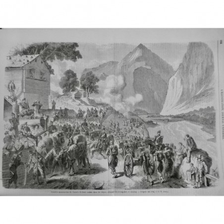 1861 I ALPES MANOEUVRE ARMEE FEDERALE SUISSE COMBAT ZWING URI AMSTEG