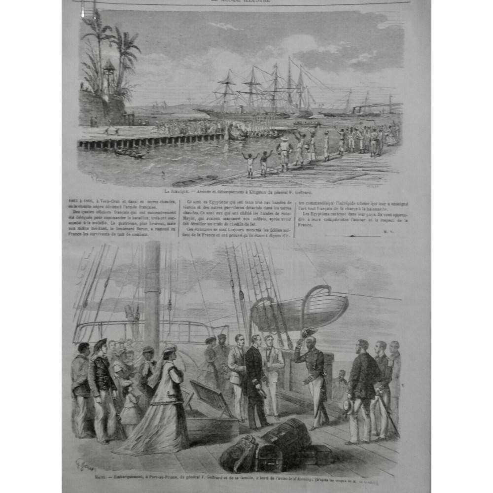 1867 MI HAITI PORT AU PRINCE GL GEFFRARD FAMILLE AVISO ESTAING